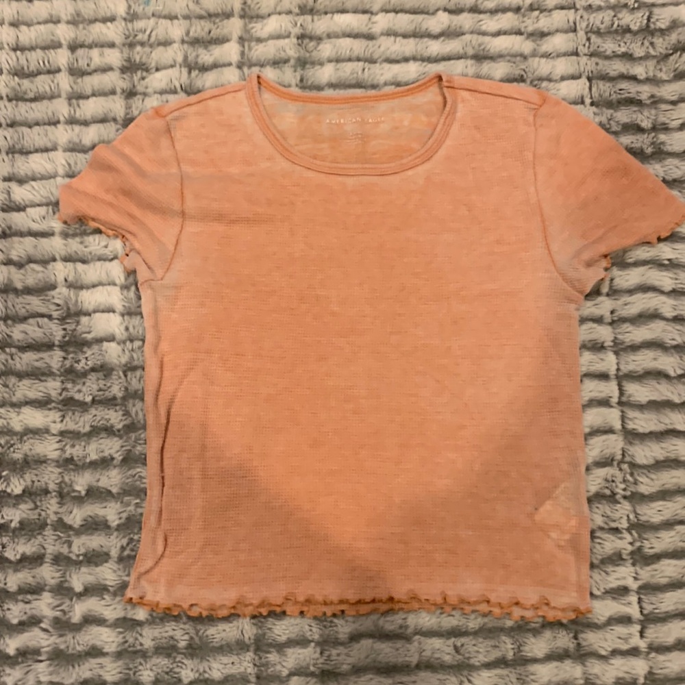 plain light orange American eagle top